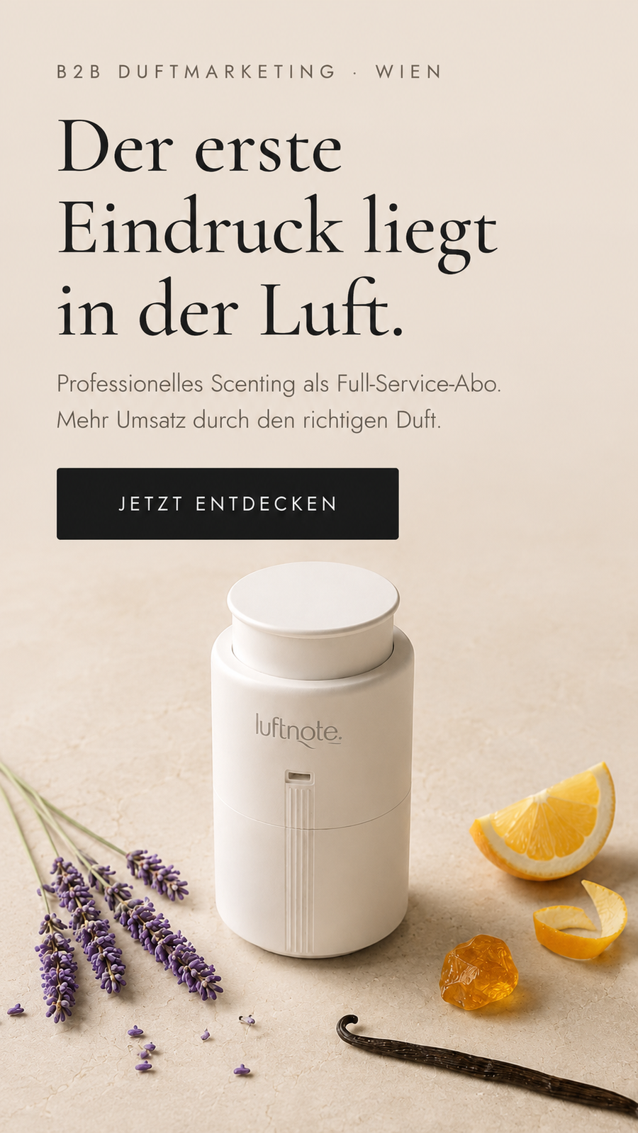 Der erste Eindruck liegt in der Luft.